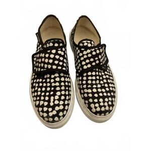 Marimekko Black and White Polka Dot Platform Slip-On Sneakers size 40/US 9